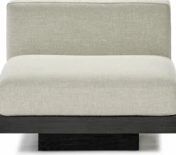 Canapé une place en bois noir et coussins blanc os 96 x 115 x 72 cm Rudolph - Serax