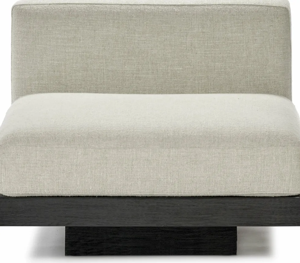 Canapé une place en bois noir et coussins blanc os 96 x 115 x 72 cm Rudolph - Serax