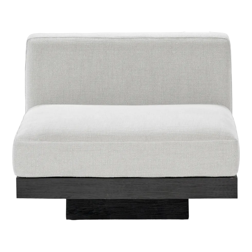 Canapé une place en bois noir et coussins blancs 96 x 115 x 72 cm Rudolph - Serax