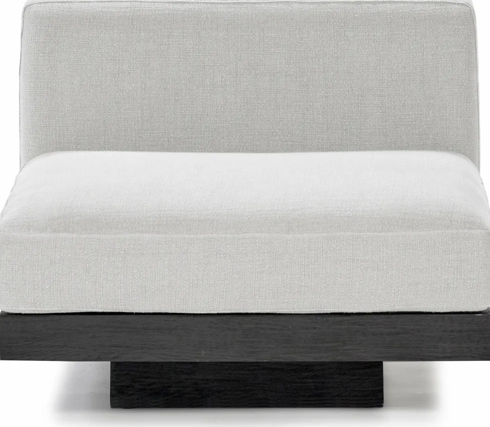 Canapé une place en bois noir et coussins blancs 96 x 115 x 72 cm Rudolph - Serax