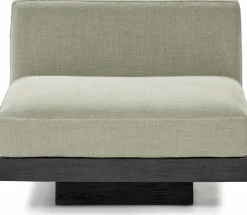 Canapé une place en bois noir et coussins couleur sable 96 x 115 x 72 cm Rudolph - Serax