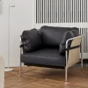 Can 1 seater Black powder coated steel frame Black strap-Natural outer canvas-Sense-Black