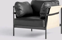 Can 1 seater Black powder coated steel frame Black strap-Natural outer canvas-Sense-Black