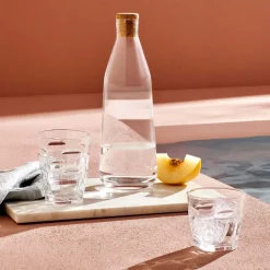 Carafe d'eau transparente avec bouchon de liège Rhythm - Nude Glass