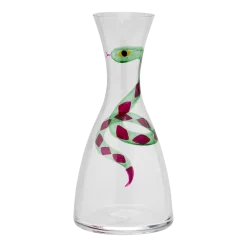 Carafe en verre cristallin avec motif serpent vert 13x27,6 cm - Anna + Nina