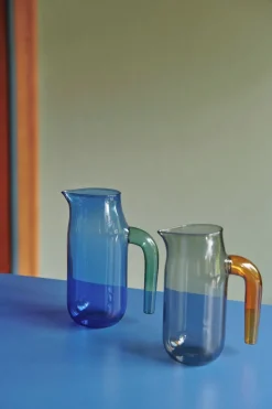 Carafe en verre gris charbon et orange 10 x 10 x 20 cm Jug - HAY