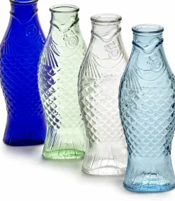 Carafe en verre transparent bleu foncé 85cL Fish&Fish - Serax