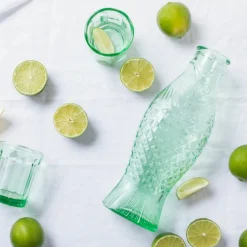Carafe en verre transparent vert 85cL Fish&Fish - Serax