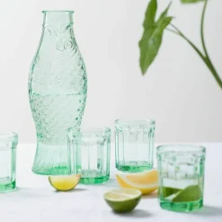 Carafe en verre transparent vert 85cL Fish&Fish - Serax