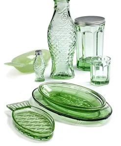 Carafe en verre transparent vert 85cL Fish&Fish - Serax
