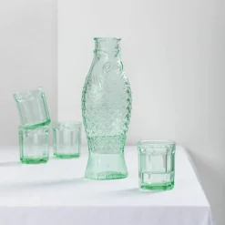 Carafe en verre transparent vert 85cL Fish&Fish - Serax