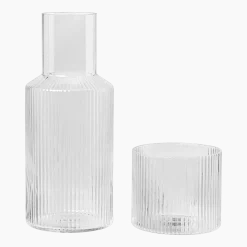 Carafe et verre transparents Ripple - Ferm Living