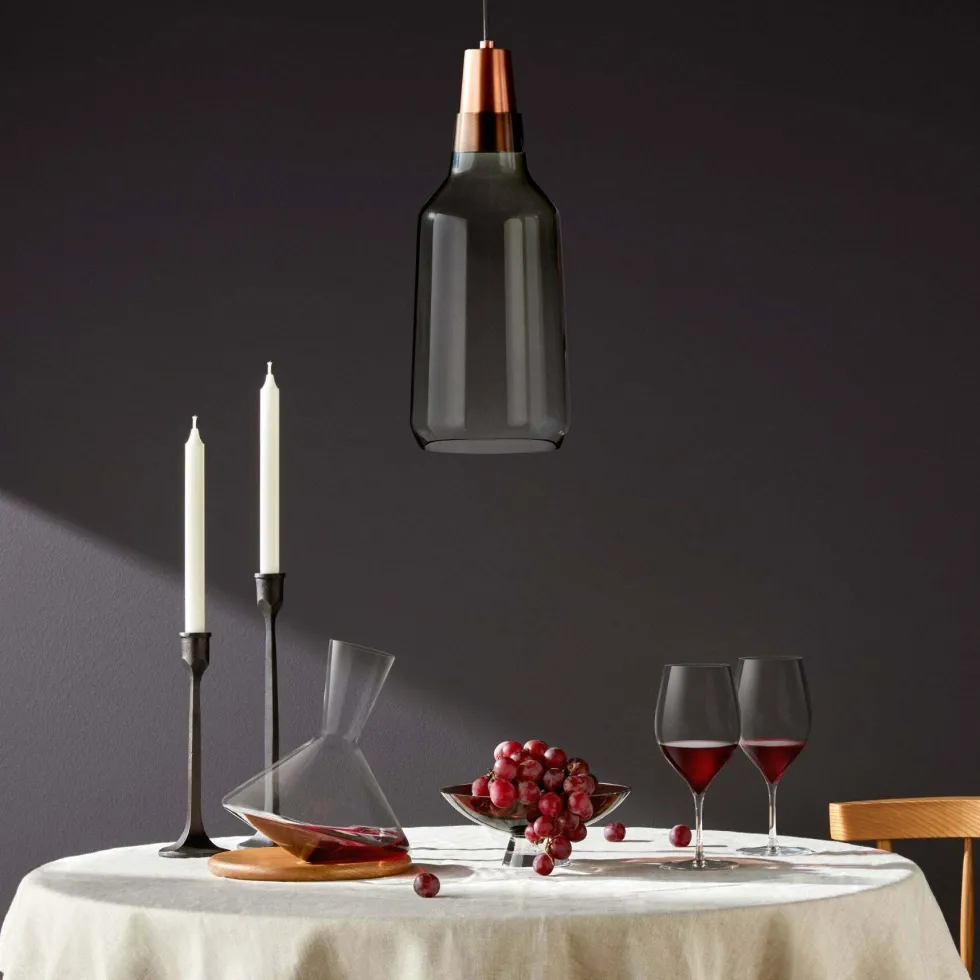 Carafe à vin Balance avec socle en bois - Nude Glass