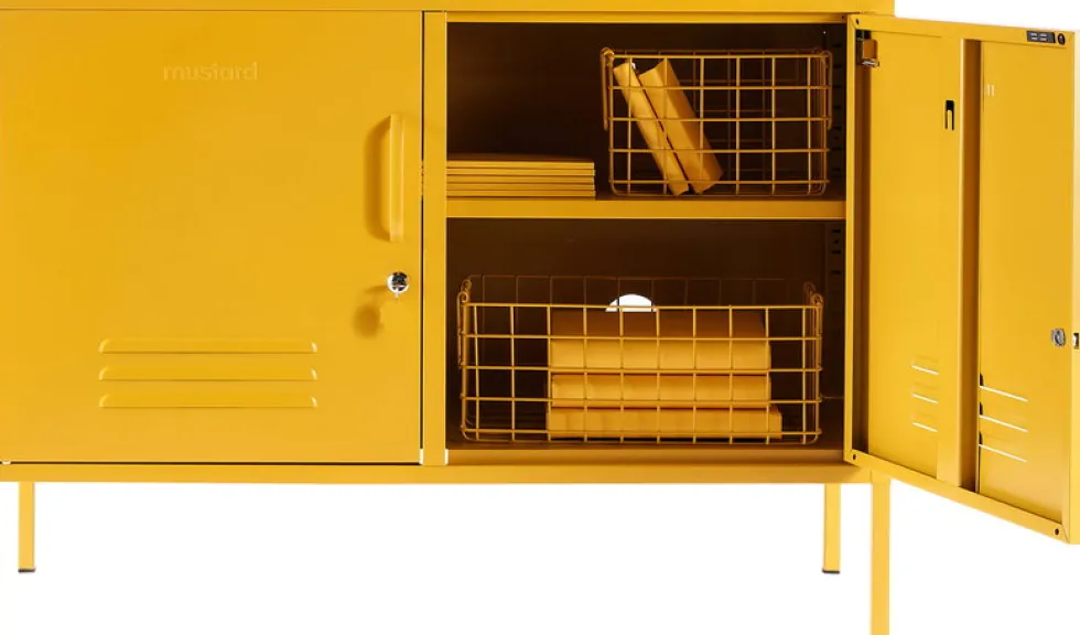 Casier en acier jaune moutarde 40x100x72cm The Lowdown - Mustard Made
