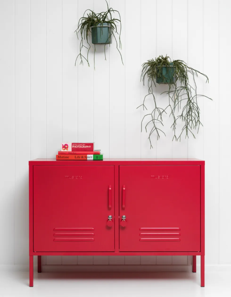 Casier en acier rouge coquelicot 40x100x72cm The Lowdown - Mustard Made