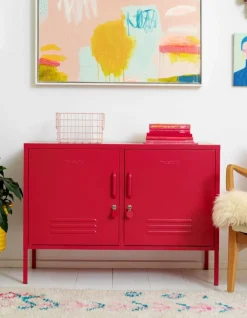 Casier en acier rouge coquelicot 40x100x72cm The Lowdown - Mustard Made