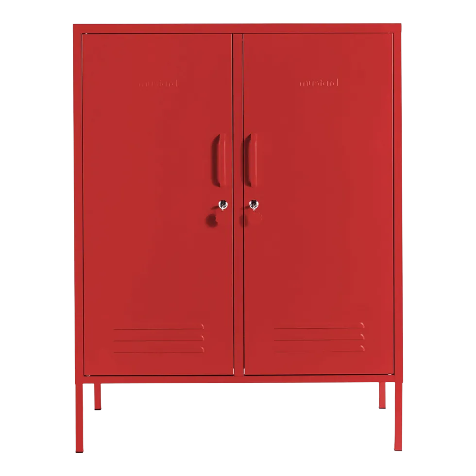 Casier en acier rouge coquelicot 85x40x111cm The Midi - Mustard Made