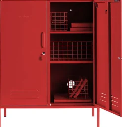 Casier en acier rouge coquelicot 85x40x111cm The Midi - Mustard Made