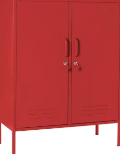 Casier en acier rouge coquelicot 85x40x111cm The Midi - Mustard Made