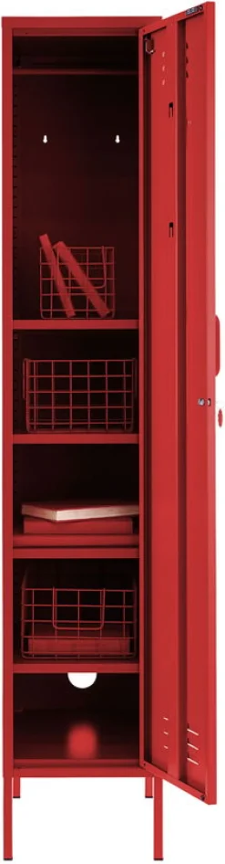 Casier en acier rouge coquelicot 35x46x183cm The Skinny - Mustard Made