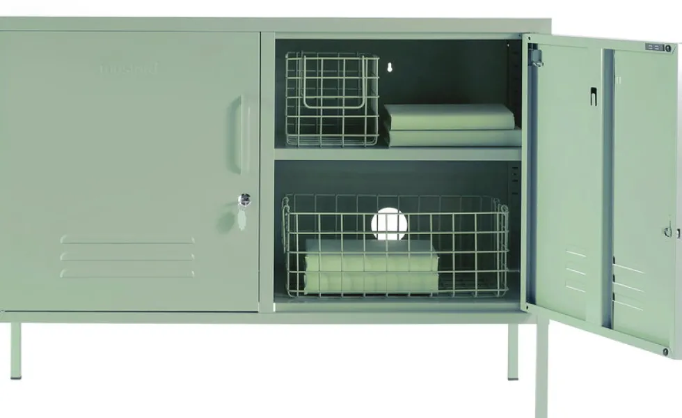 Casier en acier vert sauge 40x100x72cm The Lowdown - Mustard Made