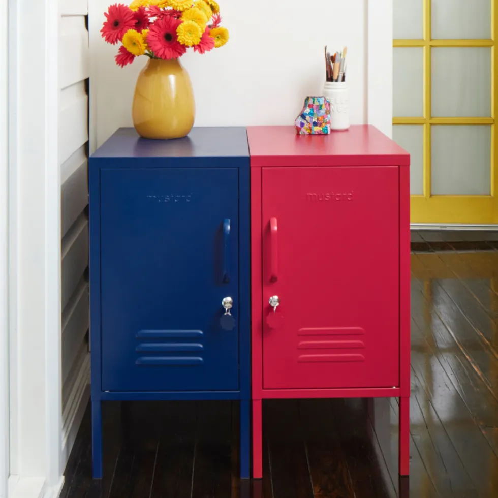 Casier gauche en acier bleu marine 35x46x72cm The Shorty - Mustard Made