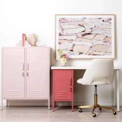 Casier gauche en acier rose baie 35x46x72cm The Shorty - Mustard Made