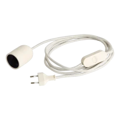 Câble en tissu blanc argile avec interrupteur 240cm Common Cord Set - Hay