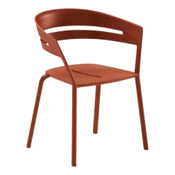 Chaise avec accoudoir en aluminium terracotta 53 x 61 cm Ria - Fast Spa