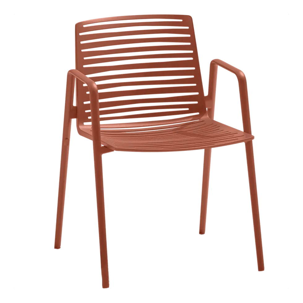 Chaise avec accoudoir en aluminium terracotta 56 x 58 cm Zebra - Fast Spa