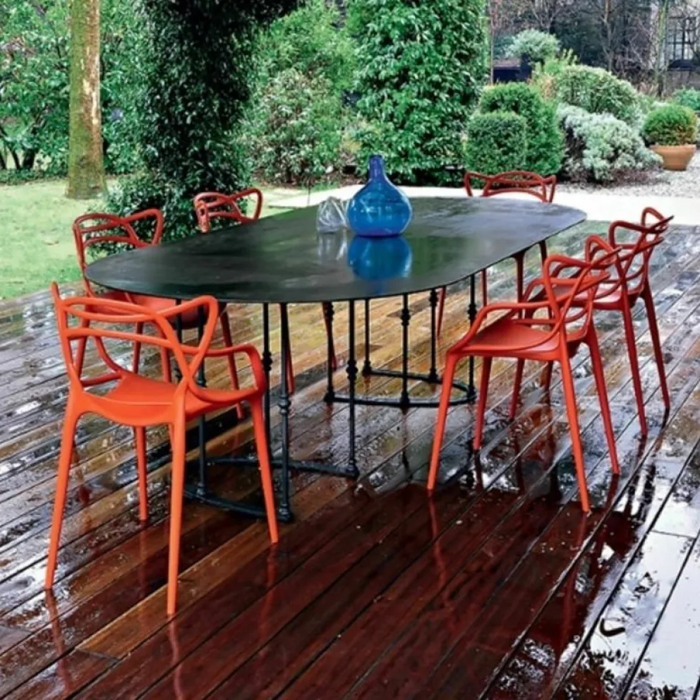 Chaise avec accoudoirs blanche Masters - Kartell