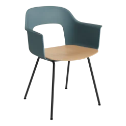 Chaise avec accoudoirs bleu océan bois et acier noir Layout 212 - HAY