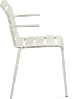 Chaise avec accoudoirs de jardin en métal blanc 56x55x82cm - valerie_objects