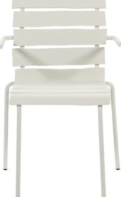 Chaise avec accoudoirs de jardin en métal blanc 56x55x82cm - valerie_objects