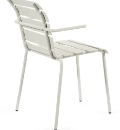 Chaise avec accoudoirs de jardin en métal blanc 56x55x82cm - valerie_objects