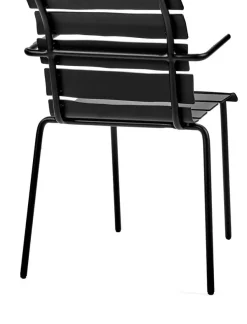Chaise avec accoudoirs de jardin en métal noir 56x55x82cm - valerie_objects