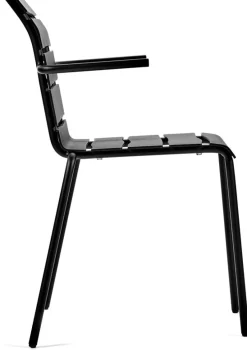 Chaise avec accoudoirs de jardin en métal noir 56x55x82cm - valerie_objects