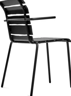 Chaise avec accoudoirs de jardin en métal noir 56x55x82cm - valerie_objects