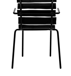 Chaise avec accoudoirs de jardin en métal noir 56x55x82cm - valerie_objects