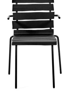 Chaise avec accoudoirs de jardin en métal noir 56x55x82cm - valerie_objects