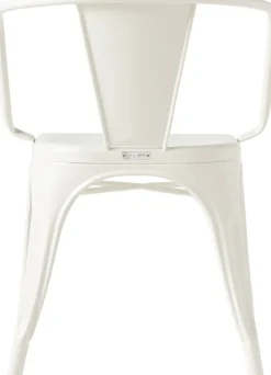Chaise avec accoudoirs en acier blanc pur AC16 - Tolix