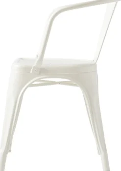 Chaise avec accoudoirs en acier blanc pur A56 - Tolix