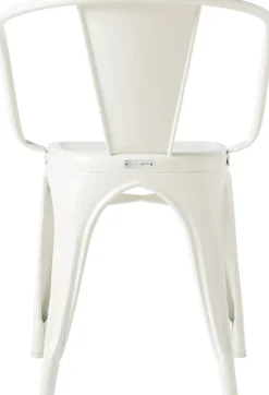 Chaise avec accoudoirs en acier blanc pur A56 - Tolix