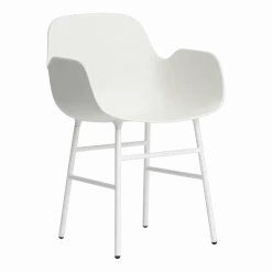Chaise avec accoudoirs en acier et pp blanc Form - Normann Copenhagen