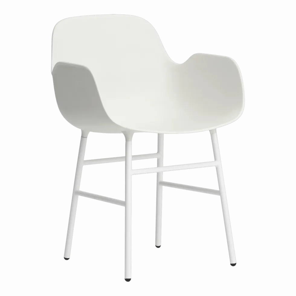 Chaise avec accoudoirs en acier et pp blanc Form - Normann Copenhagen