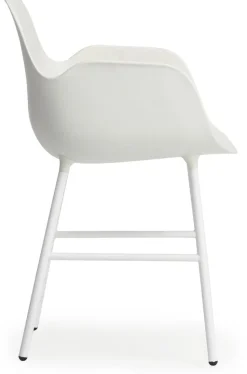 Chaise avec accoudoirs en acier et pp blanc Form - Normann Copenhagen