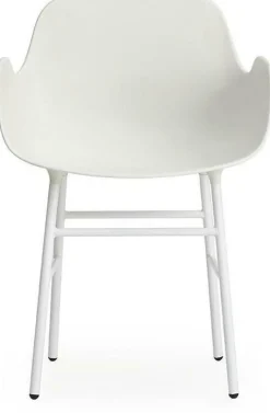 Chaise avec accoudoirs en acier et pp blanc Form - Normann Copenhagen