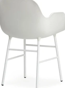 Chaise avec accoudoirs en acier et pp blanc Form - Normann Copenhagen