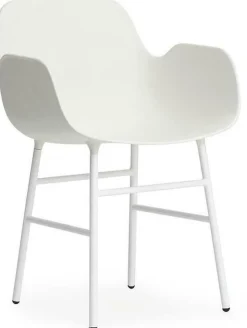 Chaise avec accoudoirs en acier et pp blanc Form - Normann Copenhagen