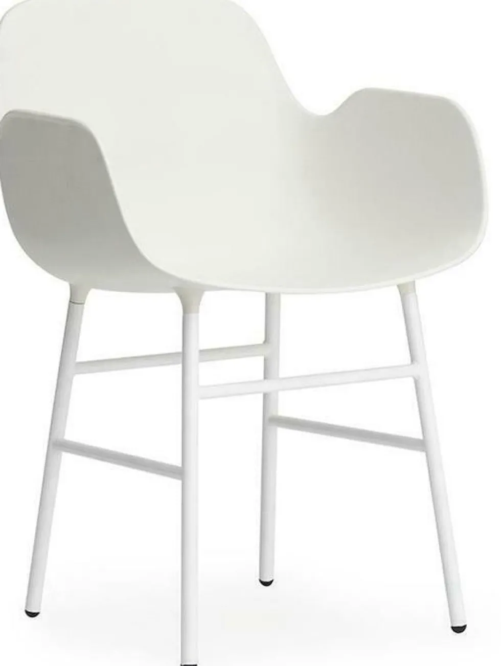 Chaise avec accoudoirs en acier et pp blanc Form - Normann Copenhagen